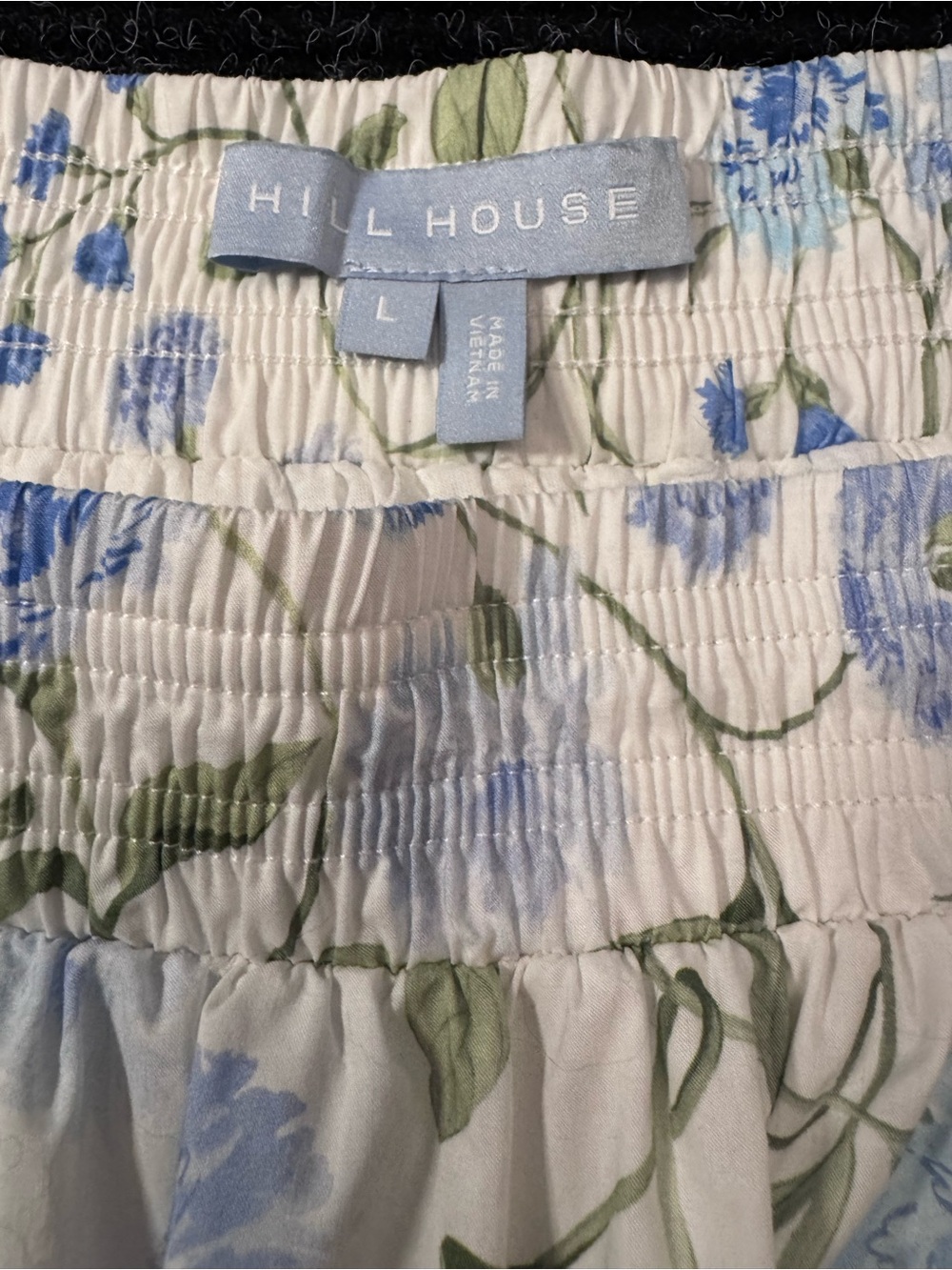 Hill House Home Florence Nap Skirt Sz L Blue White Floral Cottagecore Feminine - Picture 3 of 12